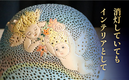 陶器ランプシェード『虹・エンジェル』 / ライト ランプシェード 陶器[AFAY015]