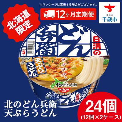 ふるさと納税 千歳市 【定期便12カ月】日清 北のどん兵衛 天ぷらうどん [北海道仕様]24個