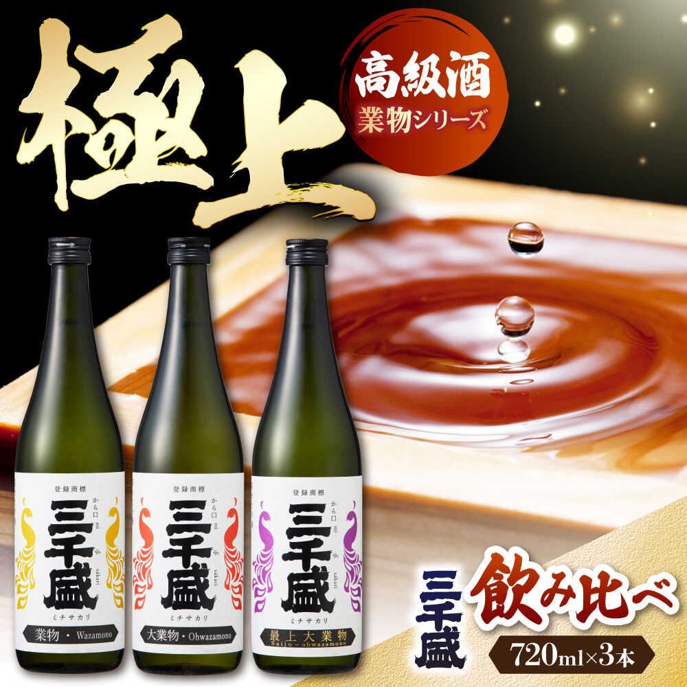 【ふるさと納税】【日本酒】 純米大吟醸 業物Wazamonoシリーズ 3本セット 多治見市 / 三千盛 極上 辛口 飲み比べ　[TBC014]