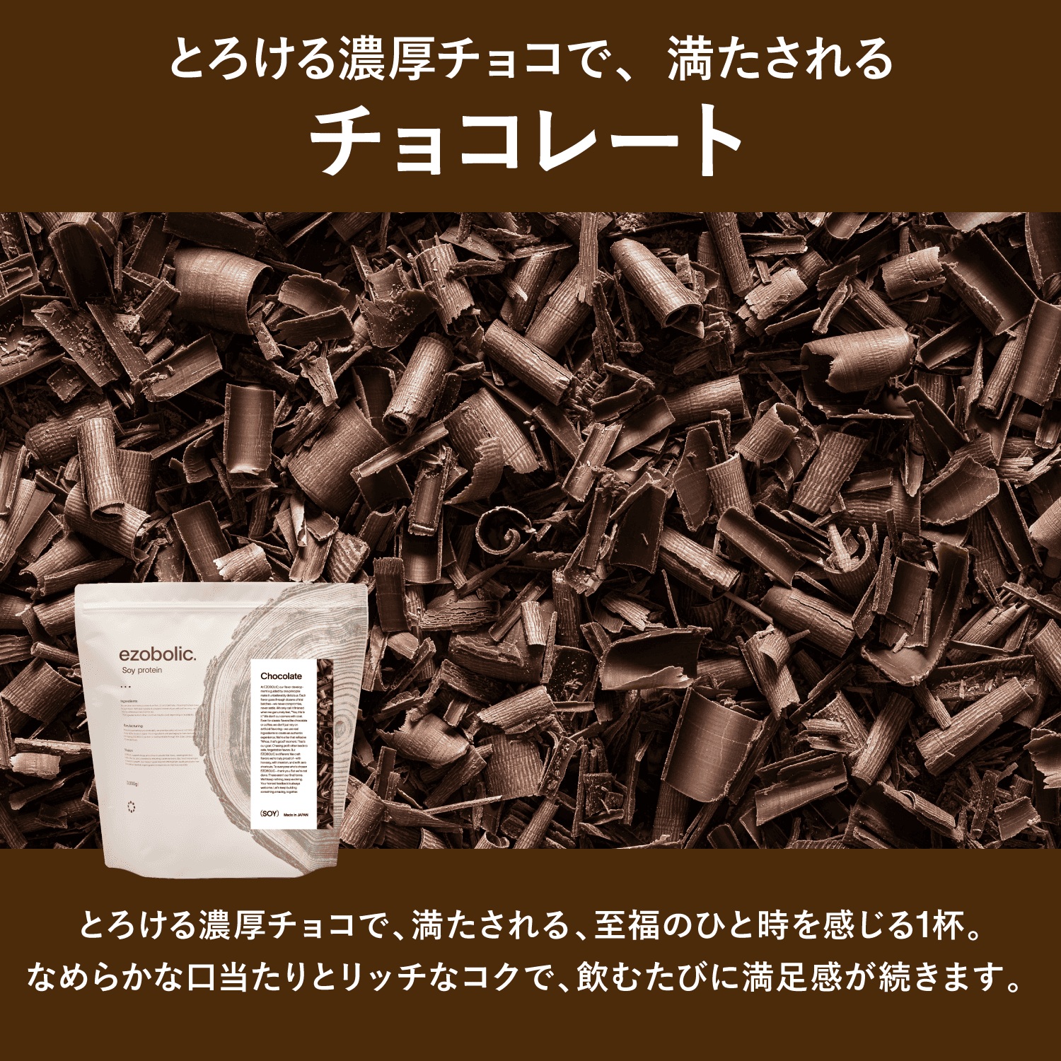 【チョコレート風味】 EZOBOLIC ソイプロテイン 1kg チョコレート風味 1kg