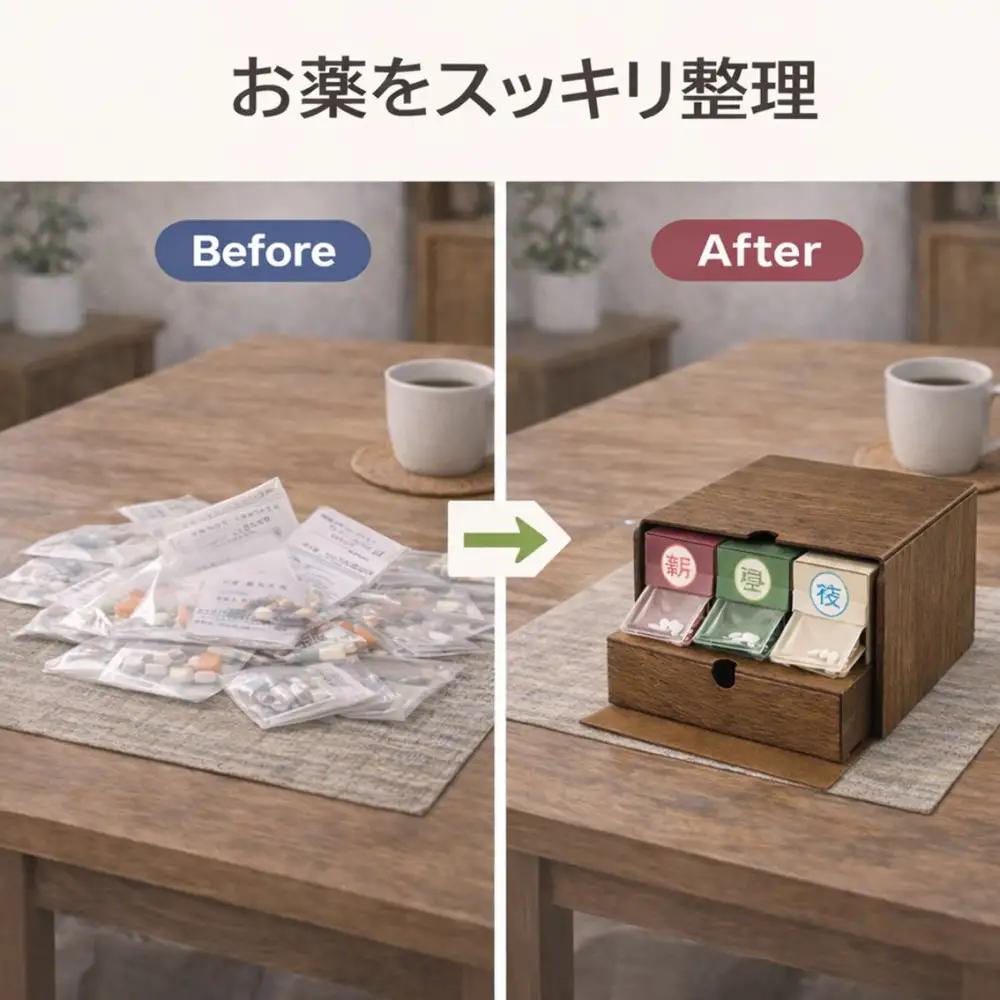 服薬習慣をサポートする「お薬束（おやくそく）」（奥座敷）