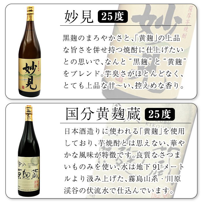 K-390 ＜定期便・全6回＞鹿児島本格芋焼酎「鹿児島限定アサヒ・さつま国分・妙見・さつま隼人・逆鉾・国分 黄麹蔵」(各1800ml)一升瓶が合計6本届く定期便！【焼酎維新館】 霧島市 焼酎 芋焼酎 