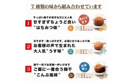 ＜ご家庭用＞最高級紀州南高梅大粒・紀州南高梅 食べ比べセット 700g×2（しそ味・うす味）【inm800-4】