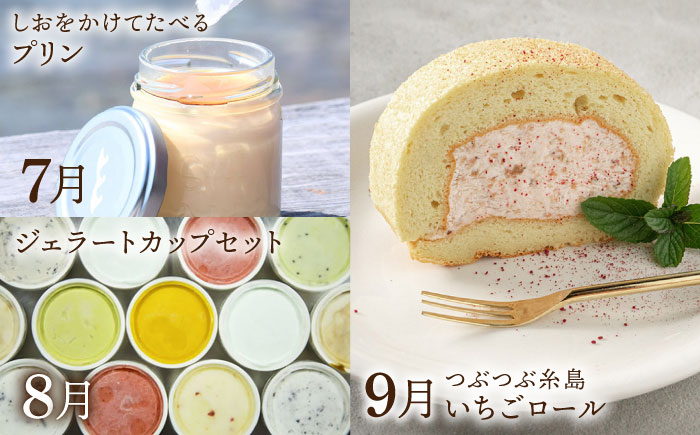 【全12回定期便】糸島 スイーツ お楽しみ 定期便 （ スコーン / コンポート /  チョコ / 焼菓子 / ケーキ / プリン / ジェラート / ロールケーキ / 詰め合わせ / シュトーレン 