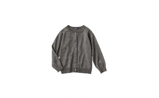 6-132 【ファミリア】丸首カーディガン　アクリル60％ウール40％　※グレー　１００ｃｍ　ALPEB005-GRY-100
