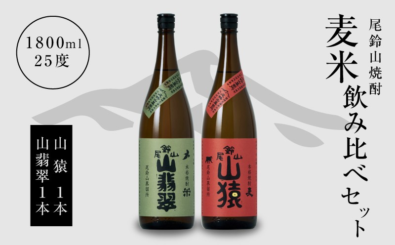 
            焼酎尾鈴山（山猿1本・山翡翠1本）各1800ml  K09_0028_3
          