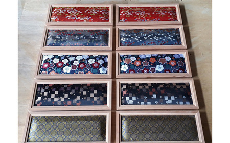 金襴西陣屏風「銀桜」《サイズ（片面）：約H800mm×W410mm》金襴西陣織と組子細工の和のコラボレーション屏風 職人技 加茂市 高井建具