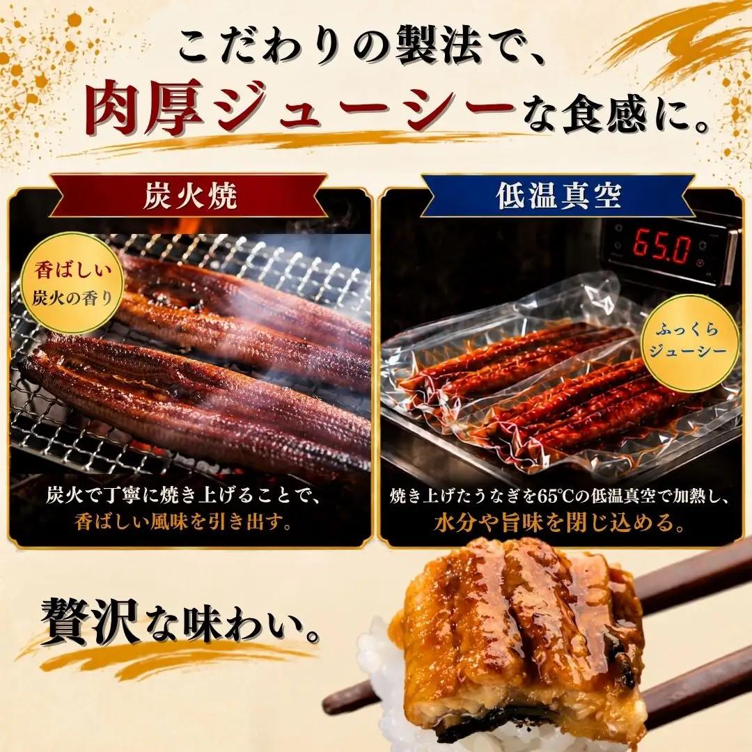 うなぎ蒲焼 特大 無頭 2尾 計約660g タレ付き | うなぎ蒲焼