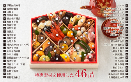 味百華 冷凍おせち <一段重/46品> 2~3人前 宮崎県 綾町