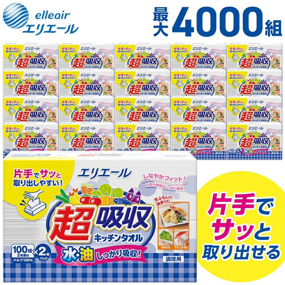 【ふるさと納税】エリエール 超吸収 キッチンタオル キッチンペーパー ペーパータオル キッチン タオル ペーパー シートタイプ 100組 2枚重ね 20パック 10パック 日用品 消耗品 防災 備蓄品 ふるさと納税 送料無料 【四国中央市 日本一 紙のまち】