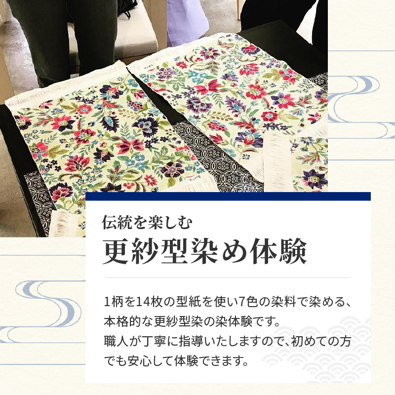 染の里おちあい　染色体験　テーブルセンター更紗型染め