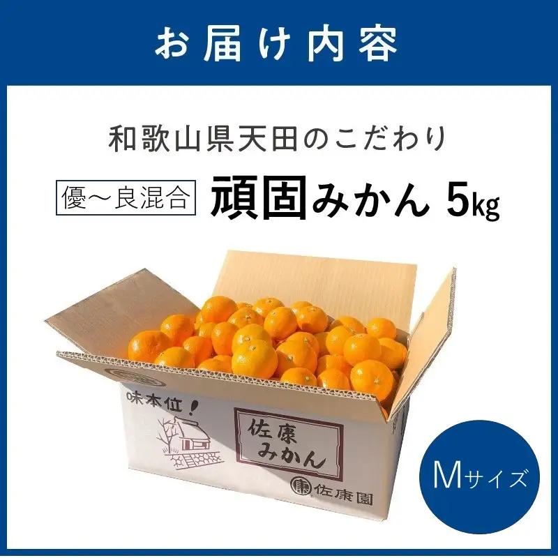 【1337_M】和歌山県天田の頑固みかん　5kg （優～良混合）サイズ指定可能（S・M・L）Mサイズ