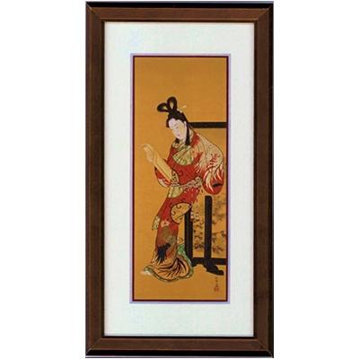 ふるさと納税 蕨市 【河鍋暁斎】「文読む美人」ミニ複製画