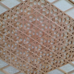 杉組子入り衝立 《高さ約1135×幅約1300×奥約305(mm)》 杉無垢材 木製 手作り 家具 インテリア 加茂市 吉建 【 杉 スギ 衝立 木製 ついたて 伝統工芸 組子 組子細工 職人 和風