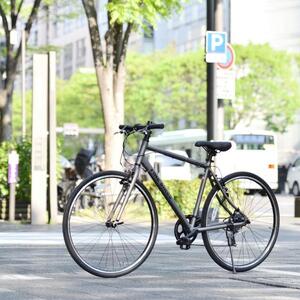 完成品でお届け！クロスバイク 1×7段変速 70×32C SHIMANO 自転車  460mm 500mm ファインバイクスクロス　FINEBIKES（NA700）【ブラック460mm】