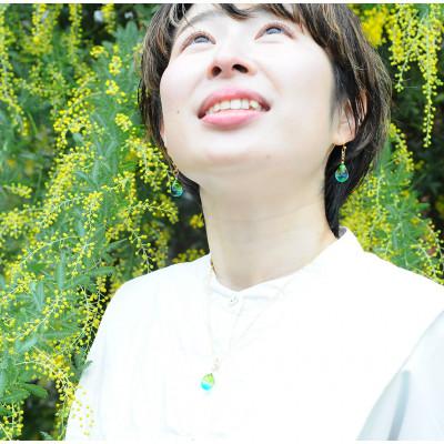 ふるさと納税 長沼町 【Soukore】ガラスアクセサリー・菜の花と空・ピアス |  | 03