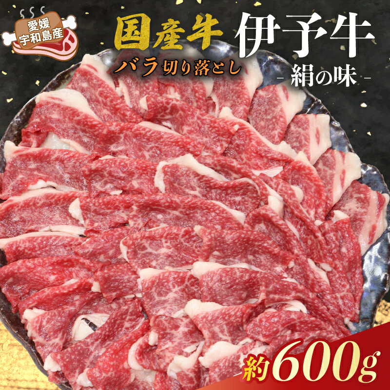 【ふるさと納税】 国産牛 バラ 切り落とし 600g 伊予牛 「 絹の味 」 氏原精肉店 牛 牛肉 ぎゅうにく お肉 肉 ブランド牛 高級 niku にく おにく 切落し すき焼き すきやき しゃぶしゃぶ 鍋 焼肉 牛丼 カレー アレンジ 美味 冷凍 特産品 国産 愛媛 宇和島 E015-190002