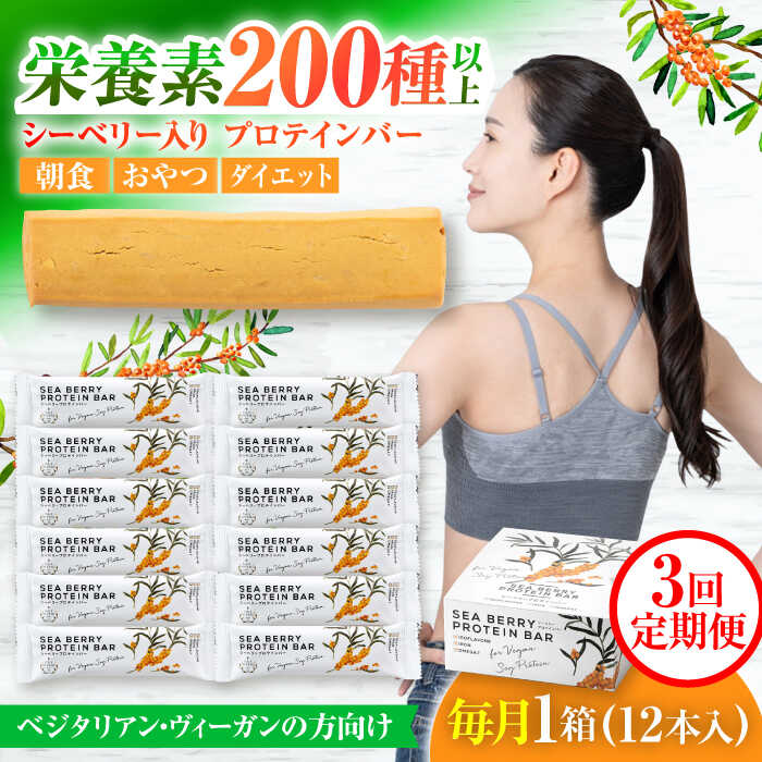 【ふるさと納税】【3回定期便】シーベリープロテインバー 1箱 シーベリーとソイプロテインの低糖質バー 動物性不使用 保存料不使用 毎日の栄養バランス サジープロテインバー 豆 栄養食 朝食 岐阜市/宝島ジャパン[ANDF003]