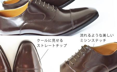 ビジネスシューズ 革靴 本革 紳士靴 紐靴 内羽根ストレートチップ No.K1010 ダークブラウン 30.0cm