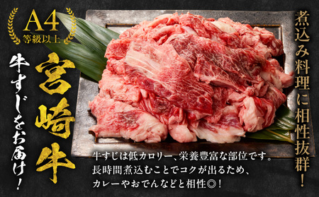 牛肉 牛すじ 牛肉[宮崎牛 2kg 肉 精肉 すじ肉 国産牛 黒毛和牛 和牛 国産 宮崎県産 パック 冷凍 おつまみ つまみ 料理 アレンジ カレー おでん 牛すじ煮込み 煮込み料理 牛すじカレー グ