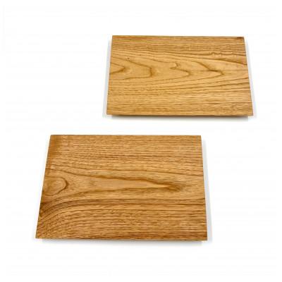 ふるさと納税 丹波市 ガラスのような木のお皿「一人膳 かく」長方形　クリ　Mサイズ　2枚セット