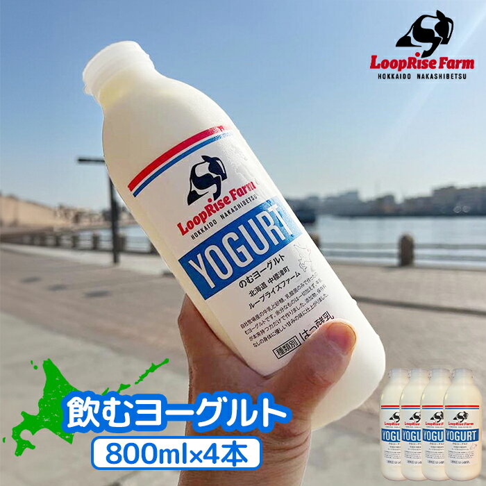 【ふるさと納税】飲むヨーグルト 800ml 4本 ヨーグルト のむヨーグルト ふるさと納税ヨーグル 乳製品 健康 善玉菌 整腸 免疫力アップ 乳酸菌 飲みやすい やさしい甘み コク 朝食 おやつ ふるさと納税 北海道 中標津【4900401】