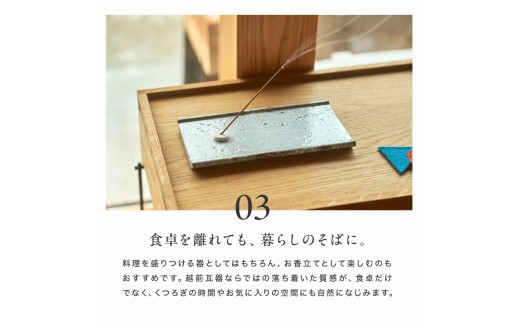 【越前瓦器】ECHIZEN GAKI  瓦から生まれた器 【単品】 サイズ：318mm　カラー：白釉