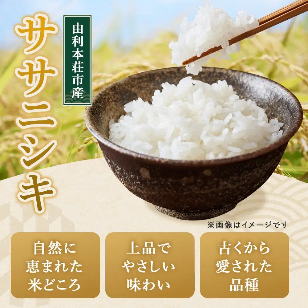 《令和8年産 新米受付》《定期便2ヶ月》【白米】特別栽培米 ササニシキ 10kg（5kg×2袋） 秋田県産