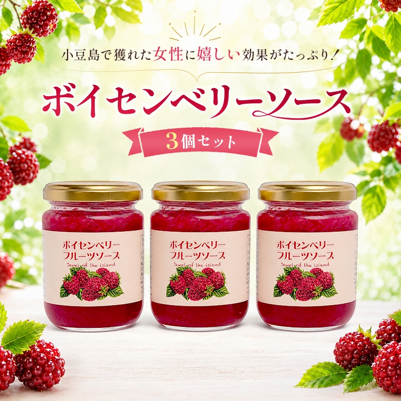 ボイセンベリー ボイセンベリーソース フルーツソース 200g 3個 セット 小豆島 ベリーソース デザートソース ベリー 果実 ヨーグルト アイスクリーム パンケーキ チーズケーキ ソーダ トッピング デザート 瓶詰め ギフト プレゼント 香川県 土庄町