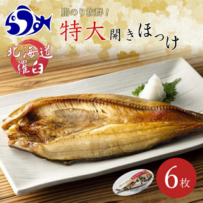 【ふるさと納税】知床羅臼産 特大開きほっけ(6枚) 生産者 支援 応援