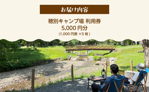 穂別キャンプ場 利用券 選べる利用金額 5,000円 【ふるさと納税 人気 おすすめ ランキング人 キャンプ BBQ 利用券 大自然 アウトドア テント オートサイト バンガロー 宿泊 体験 川遊び 