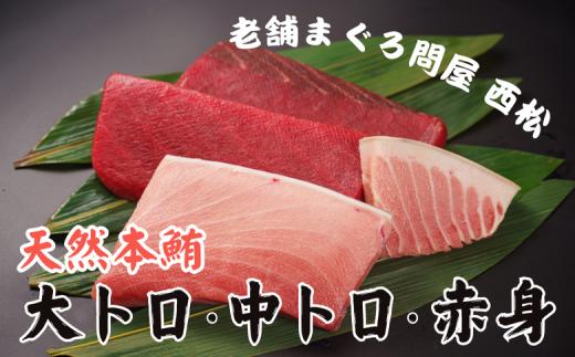 創業以来130年 三崎港老舗問屋「西松」厳選 天然本鮪 満喫詰め合わせ 660g　M040-005