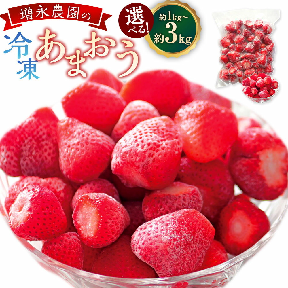【ふるさと納税】増永農園の あまおう 冷凍 いちご 〈選べる内容量〉 1kg ／ 2kg (1kg×2袋) ／ 3kg (1kg×3袋) 苺 イチゴ 果物 フルーツ 半解凍 スムージー ヨーグルト 旬 福岡県 大任町 送料無料