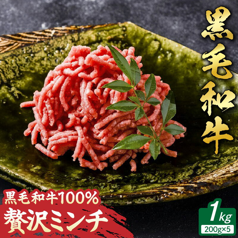 【ふるさと納税】 黒毛和牛 100% 贅沢 ミンチ 1kg ( 200g 小分け パック ) 天童牛 挽肉 ひき肉 真空包装 国産 和牛 肉 牛肉 ブランド牛 山形牛 国産飼料 ご家庭用 のし 贈答 お取り寄せ 保存 便利 大容量 冷凍 送料無料 農林水産大臣賞受賞 なごみ農産 【 山形県 天童市 】