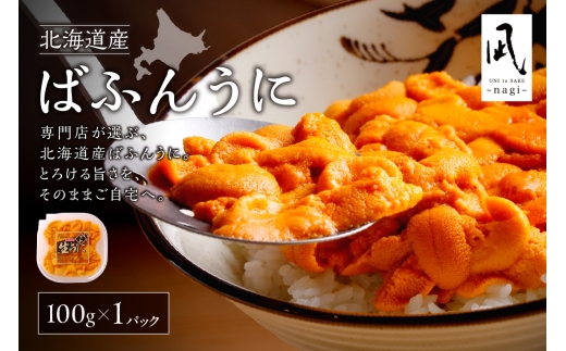 【先行予約】《北海道産》バフンウニ 塩水 100g＜札幌カネシン水産＞