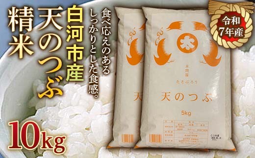 
            令和7年産米 白河市産天のつぶ精米10kg 米 お米 コメ ごはん ご飯 食品 F25R-007
          