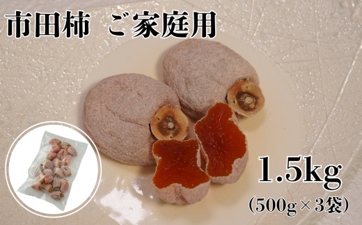 南信州産 市田柿 【ご家庭用 1.5kg】(500g×3) | 果物 くだもの フルーツ 柿 かき 市田柿 長野県 信州 南信州 飯田市