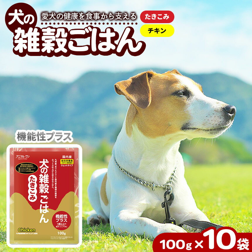 【ふるさと納税】アニマル・ワン 雑穀ごはん機能性たきこみ（チキン）100g×10袋 | 犬 玉名 熊本