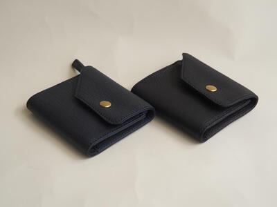 FACE-C　【数量限定】革のカシミヤ　国産野生鹿革を使用した三つ折り財布 チャコールグレー