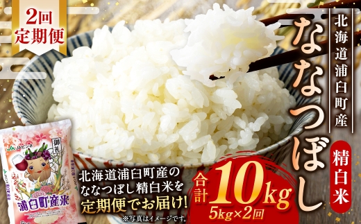 【 2回定期便 】〈 令和8年産 〉 浦臼産 ななつぼし 精白米 5kg お米 米 こめ コメ 白米 白飯 飯 ご飯 おにぎり ブランド米 ブランド 国産 北海道産 和食 定期 定期配送 【 2026年10月下旬より順次発送 】