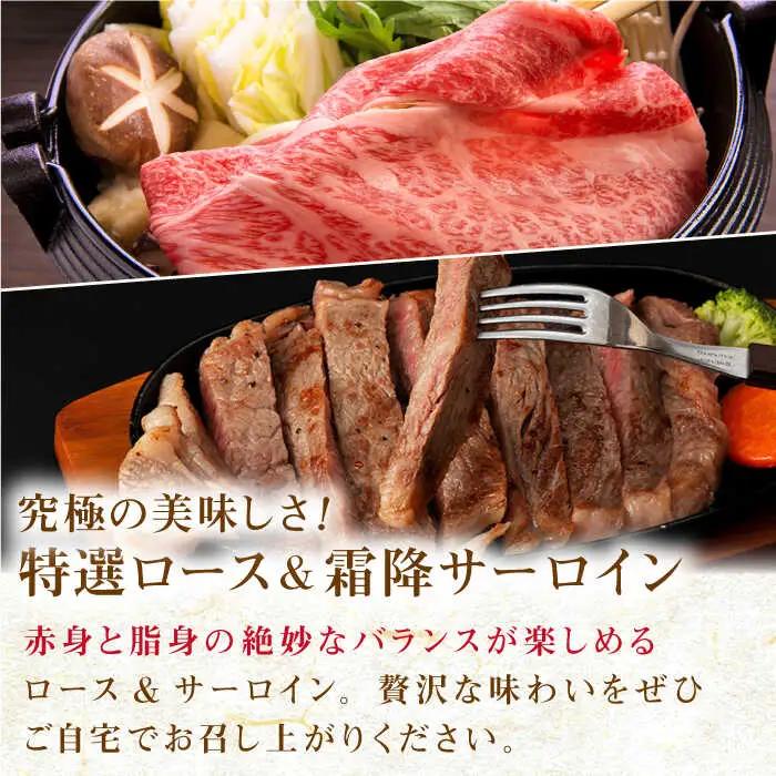 【全3回定期便】長崎和牛 出島ばらいろ 特選 ロース スライス 350g サーロイン ステーキ 約250g 詰合せ【合同会社肉のマルシン】[QBN049]