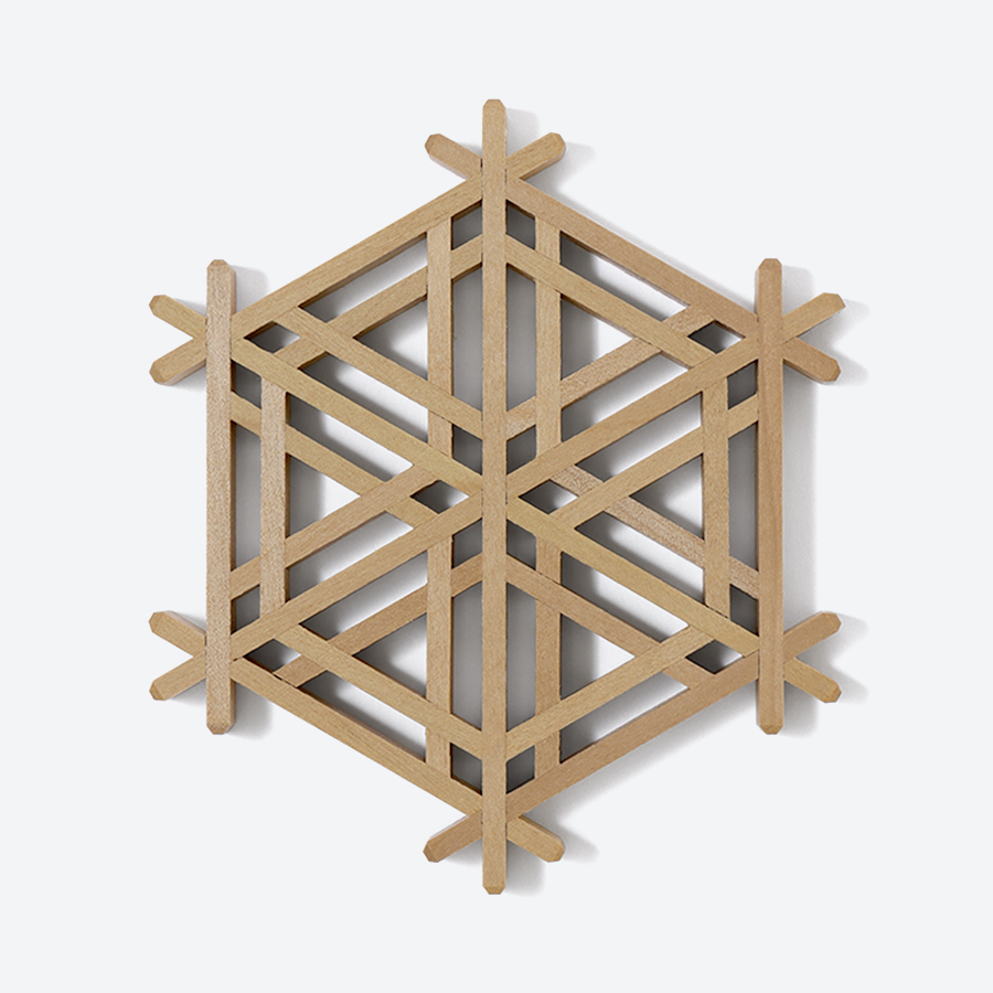 ＜Kinomo＞組子 朴(ホオ）コースターセット