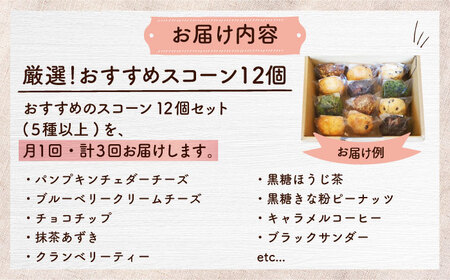 【全3回定期便】厳選おすすめ スコーン 12個セット  BCAE011 スイーツ