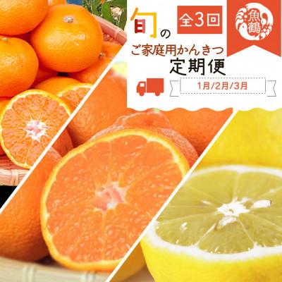 ふるさと納税 かつらぎ町 【発送月固定定期便】紀州和歌山産旬のご家庭用柑橘セット(みかん・不知火・レモン)全3回