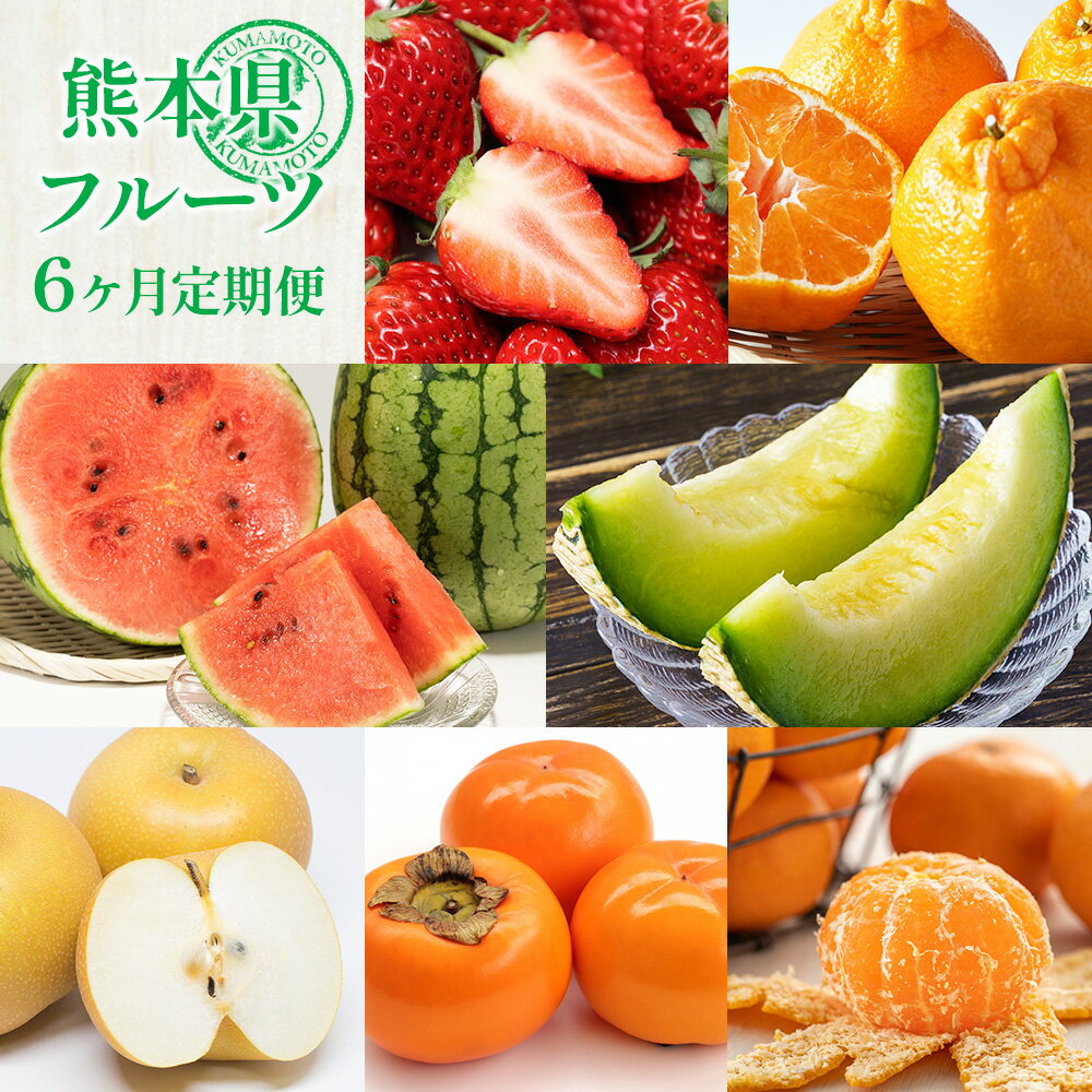 【ふるさと納税】【6か月連続定期便】熊本県フルーツ6ヶ月定期便 いちご 苺 イチゴ 晩白柚 みかん ミカン 蜜柑 スイカ すいか メロン 梨 なし ナシ 柿 かき カキ デコポン でこぽん フルーツ 定期 定期便 6ヶ月 九州 熊本県 送料無料