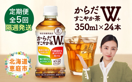 【定期便：5回（隔週発送）】からだすこやか茶W+ 350ml×24本【38004102】