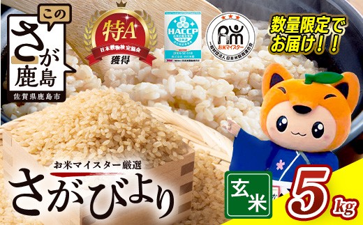 さがびより 令和7年産 佐賀県産 ５kg 玄米【16年連続 特A評価】C-175