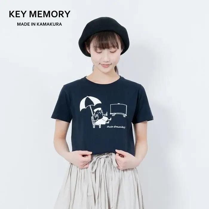 《0》【KEYMEMORY鎌倉】GrenouilleイラストTシャツ NAVY