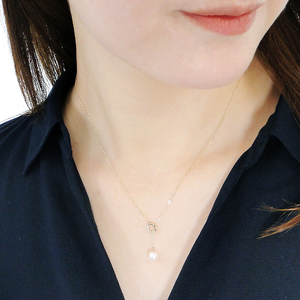 K10あこや真珠＆ダイヤモンドネックレス(Fph002)