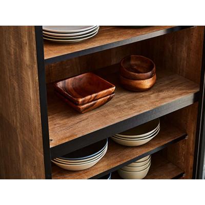 ふるさと納税 大川市 引き戸食器棚　幅133.5cm　ポエム【カラー:レディオーク、扉:クリアガラス】 |  | 03